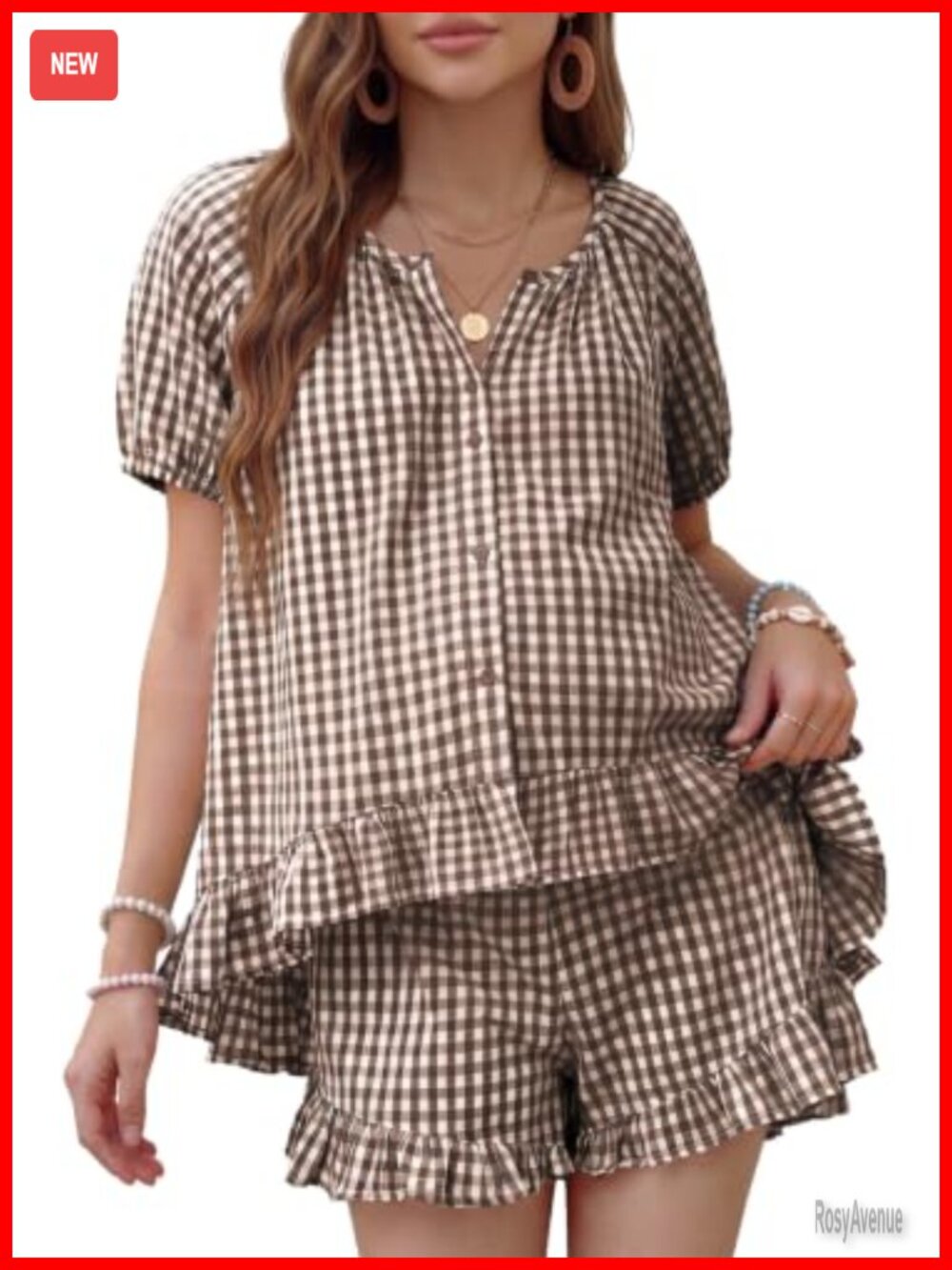 Maternity Pajama Set 2 Piece Button Down Cotton Sleepwear Nursing Lounge Set